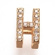Golden Plated Brass Micro Pave Cubic Zirconia Slide Charms(ZIRC-L075-61H-G)-1
