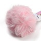 Cute Rabbit PU Leather & Imitate Rex Rabbit Fur Ball Keychain(KEYC-C005-02A)-3
