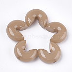 Resin Beads, Large Semicircle, Camel, 21.5x25x10mm, Hole: 2.5mm(RESI-S374-17J)