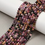 Natural Multicolor Tourmaline Beads Strands, Round, 4~4.8mm, Hole: 0.5mm, about 105pcs/strand, 14.96~15.35''(38~39cm)(G-G281-A01-4mm)
