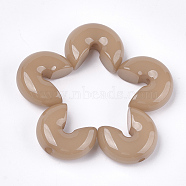 Resin Beads, Large Semicircle, Camel, 21.5x25x10mm, Hole: 2.5mm(RESI-S374-17J)