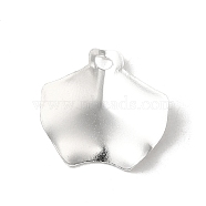 Brass Pendants, Ginkgo Leaf Charms, 925 Sterling Silver Plated, 15x15x1mm, Hole: 1.6mm(KK-P259-39S)