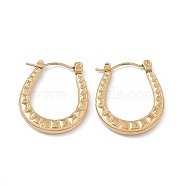 304 Stainless Steel Horseshoe Hoop Earrings for Women, Golden, 23.5x19x2.5mm, Pin: 0.7mm(EJEW-B018-05G)