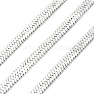 304 Stainless Steel Herringbone Chains, Soldered, with Spool, Stainless Steel Color, 6x1mm(CHS-E030-02P)