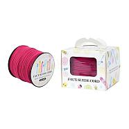 Faux Suede Cord, Faux Suede Lace, Paper Box Packing, Camellia, 3.0x1.4mm, about 98.43yards/roll(90m/roll)(LW-JP0001-3.0mm-1047)