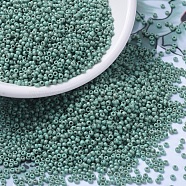 MIYUKI Round Rocailles Beads, Japanese Seed Beads, (RR2028) Matte Opaque Sea Foam Luster, 11/0, 2x1.3mm, Hole: 0.8mm, about 1100pcs/bottle, 10g/bottle(SEED-JP0008-RR2028)
