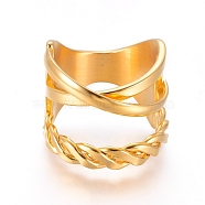 304 Stainless Steel Finger Rings, Golden, Size 7, 17mm(RJEW-L091-31-G-17mm)