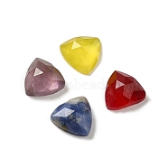 Natural Mixed Stone Cabochons, Faceted, Triangle, Mixed Dyed and Undyed, 7x7x3mm(X-G-G834-G02)