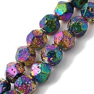 Blaking Painted Natural Lava Rock Beads Strands, Faceted Round, Colorful, 9.5~10mm, Hole: 1.2mm, about 39pcs/strand, 15.75''(40cm)(G-B086-A01-02B)