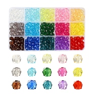 450Pcs 15 Colors Transparent Acrylic Beads, Faceted, Cube, Mixed Color, 8x8x7.5mm, Hole: 1.4mm, about 30pcs/color(TACR-YW0001-56)