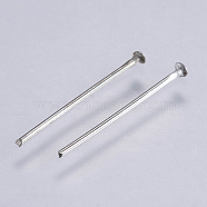 304 Stainless Steel Flat Head Pins, Stainless Steel Color, 18x0.7mm, Head: 1.5mm(STAS-F146-01P-18mm)