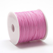 Polyester Cords, Hot Pink, 0.8mm, about 131.23~142.16 yards(120~130m)/roll(OCOR-Q037-28)