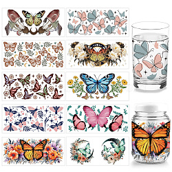 PVC DIY Heat Transfer Paper, for UV Sublimation Cup, Butterfly, 110x240mm, 10 style, 1pc/style, 10pcs/set(DIY-WH0517-020)