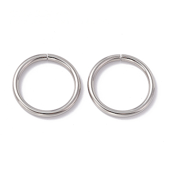 Non-Tarnish 304 Stainless Steel Jump Rings, Open Jump Rings, Round Ring, Stainless Steel Color, 25x2mm
