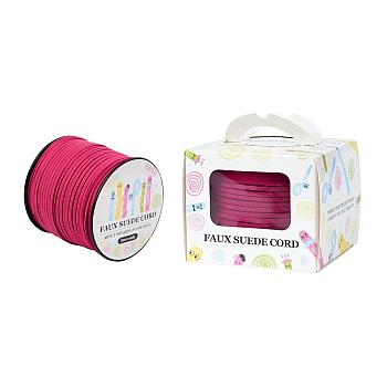 Faux Suede Cord, Faux Suede Lace, Paper Box Packing, Camellia, 3.0x1.4mm, about 98.43yards/roll(90m/roll)