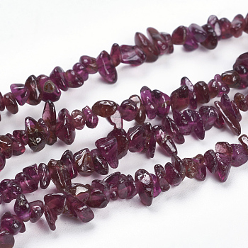 Natural Garnet Beads Strands, Chips, 1~4x4~7mm, Hole: 0.5~1mm, about 34.25 inch(87cm)