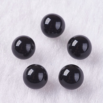 Natural Black Onyx Beads, Gemstone Sphere, Undrilled/No Hole, Dyed, Round, 5mm