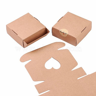 正方形のクラフト紙のギフト収納ボックス(CON-CJ0001-14)-7