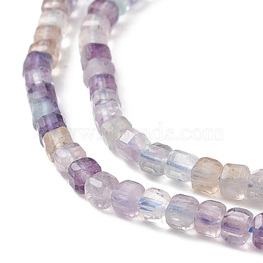 Natural Fluorite Cube Beaded Necklace for Women(NJEW-JN04111-03)-4