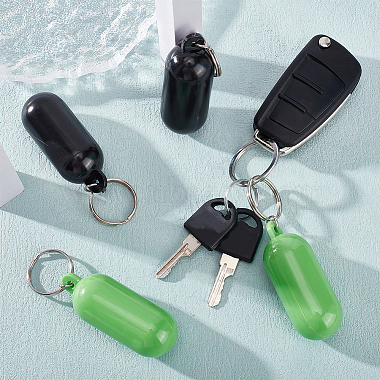 nbeads 4pcs 2 couleurs porte-clés pendentif flottant en forme de pilule en plastique(KEYC-NB0001-72)-4