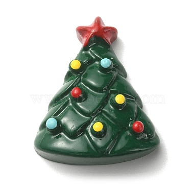 クリスマステーマの不透明な樹脂カボション(RESI-WH0029-33C)-1