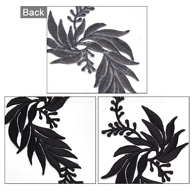 4Pcs 2 Style Leaf Computerized Embroidery Cloth Iron on/Sew on Patches(DIY-GF0005-33B)-4