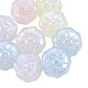 Rainbow Iridescent Plating Acrylic Beads(OACR-N010-071)-1