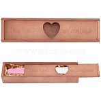 1Pc Rectangle Wooden Pregnancy Test Keepsake Slider Boxes, with 5G Raffia Tissue Scraps Paper Packing Material, Camel, 20x4.5x2.85cm(CON-WR0001-18)