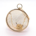 Women Purse Iron Hollow Clutch Bag, Shoulder Handbag, with Removable Golden Iron Chain Strap, Round, Light Gold, 70x0.5cm(AJEW-WH0181-01)