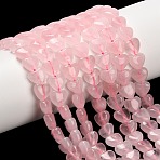 Natural Rose Quartz Beads Strands, Heart, 9~10x10~10.5x5.5~6mm, Hole: 0.8mm, about 42~43pcs/strand, 14.37~14.76 inch(36.5~37.5cm)(G-F820-L01-10mm)