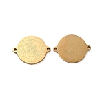 Ion Plating(IP) 304 Stainless Steel Connector Charms, Real 18K Gold Plated, Flat Round with Constellation, Aquarius, 20x16x1mm, Hole: 1.4mm(STAS-C074-11G-01)