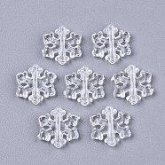 Transparent Acrylic Beads, Snowflake, Clear, 12.5x12x2.5mm, Hole: 1.2mm(X-MACR-T036-11)
