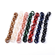 Handmade Acrylic Rolo Chains, Belcher Chain, Imitation Gemstone Style, Mixed Color, Links: 20x18x8mm, about 39.37 inch(1m)/strand(AJEW-JB00537)