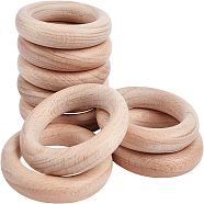 Beech Wood Linking Rings, Teething Ring, Baby Teether Toys, BurlyWood, 60x11mm, Inner Diameter: 40mm, 10pcs/set(WOOD-FG0001-07B)