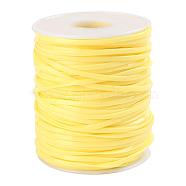 Flat PVC Cords, for Jewelry Making, Yellow, 2.3mm, , about 50 yards/roll(OCOR-R079-01B)