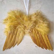 Mini Doll Angel Wing Feather, with Polyester Rope, for DIY Moppet Makings Kids Photography Props Decorations Accessories, Gold, 180x140mm(FIND-PW0001-049-F06)