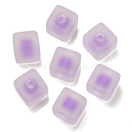 Frosted Acrylic European Beads, Bead in Bead, Cube, Medium Orchid, 13.5x13.5x13.5mm, Hole: 4mm(OACR-G012-14H)