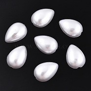 ABS Plastic Imitation Pearl Cabochons, Teardrop, White, 18x13x5mm, about 1000pcs/bag(SACR-T015-13-01)