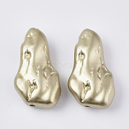 Matte Style Spray Painted Acrylic Beads, Nuggets, Gold, 40.5x22x12mm, Hole: 2mm, about 87pcs/500g(ACRP-S676-011)