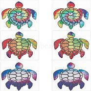 6pcs 3 Style PET Reflective Sticker Car Decoration, Face Car Sticker, for Car Decoration, Tortoise, Mixed Color, 138x125x0.6mm, 2pcs/style(AJEW-FH0001-66)