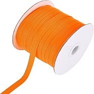 Cotton Twill Tape Ribbons, Herringbone Ribbons, for Sewing Craft, Orange, 3/8 inch(10mm)x0.84mm, about 80yards/roll(73.15m/roll)(OCOR-WH0058-35Q)