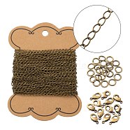 DIY Jewelry Making Kits, Including 10m Brass Twisted Chains, 100Pcs Open Jump Rings, 30Pcs Lobster Claw Clasps, Antique Bronze, Chains: 10m/set(DIY-LS0001-81)