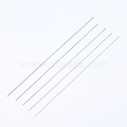 Iron Beading Needle, with Hook, For Quartz Gemstone Beads, Bead Threader, Platinum, 18x0.06cm(IFIN-P036-04A)