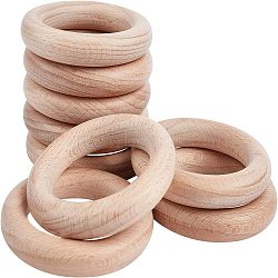 Beech Wood Linking Rings, Teething Ring, Baby Teether Toys, BurlyWood, 60x11mm, Inner Diameter: 40mm, 10pcs/set(WOOD-FG0001-07B)