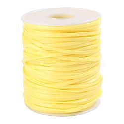 Flat PVC Cords, for Jewelry Making, Yellow, 2.3mm, , about 50 yards/roll(OCOR-R079-01B)