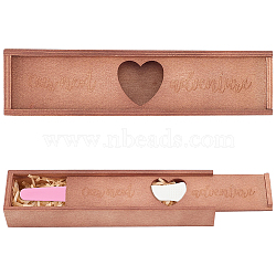 1Pc Rectangle Wooden Pregnancy Test Keepsake Slider Boxes, with 5G Raffia Tissue Scraps Paper Packing Material, Camel, 20x4.5x2.85cm(CON-WR0001-18)