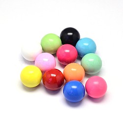 No Hole Spray Painted Brass Round Smooth Chime Ball Beads Fit Cage Pendants, Mixed Color, 16mm(X-KKB-E003-M-16mm)