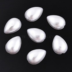 ABS Plastic Imitation Pearl Cabochons, Teardrop, White, 18x13x5mm, about 1000pcs/bag(SACR-T015-13-01)