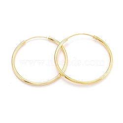 925 Sterling Silver Hoop Earrings, Ring, Real 18K Gold Plated, 34x1.7mm, Pin: 0.6mm(EJEW-H110-02G-A)