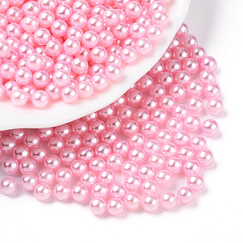 Imitation Pearl Acrylic Beads, No Hole, Round, Pink, 10mm, about 1000pcs/bag